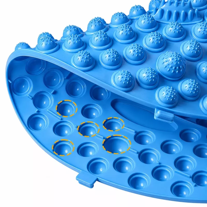 LEAN ronde acupressuur-voetmassagemat met noppen, blauw, 33 cm