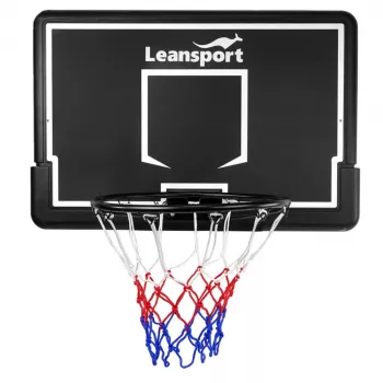 LEAN SPORT 30566 basketbalring en backboard - 90cm polycarbonaat bord, wandmontage, zwart/rood