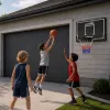 LEAN SPORT 30566 basketbalring en backboard - 90cm polycarbonaat bord, wandmontage, zwart/rood