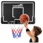 LEAN SPORT 30566 basketbalring en backboard - 90cm polycarbonaat bord, wandmontage, zwart/rood