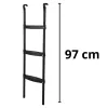 LEAN SPORT BEST 97 cm trampolineladder – 2 treden, antislip, staal, universeel passend, zwart