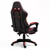 LEAN draaibare gaming bureaustoel met voetsteun en kussens, zwart en rood