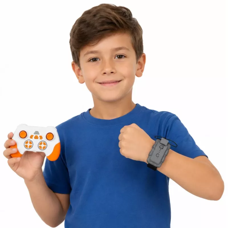 LEAN TOYS 1:16 2,4 GHz 4WD RC driftauto met rookeffect, LED-lichten en geluid, oranje