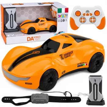 LEAN TOYS 1:16 2,4 GHz 4WD RC driftauto met rookeffect, LED-lichten en geluid, oranje