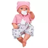 LEAN TOYS 24440 babypop met muts, trui & fopspeen, geluidseffecten (35 cm)