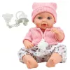 LEAN TOYS 24440 babypop met muts, trui & fopspeen, geluidseffecten (35 cm)