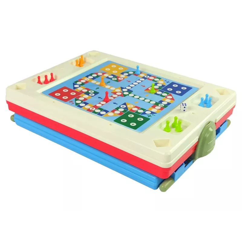 LEAN TOYS 3-in-1 magnetisch krijtbord, blauwe speeltafel