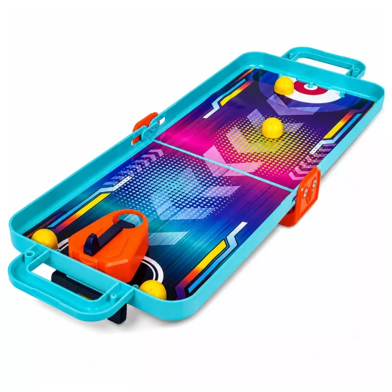 LEAN TOYS 3-in-1 mini arcade game – draagbare tafelbasketbal, flipper & bowlingkoffer (meerkleurig)