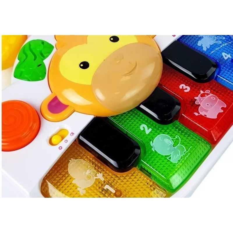 LEAN TOYS piano met aapje voor baby - geluid en licht