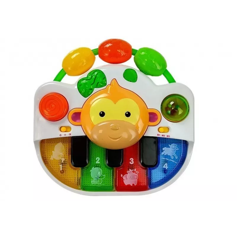 LEAN TOYS piano met aapje voor baby - geluid en licht