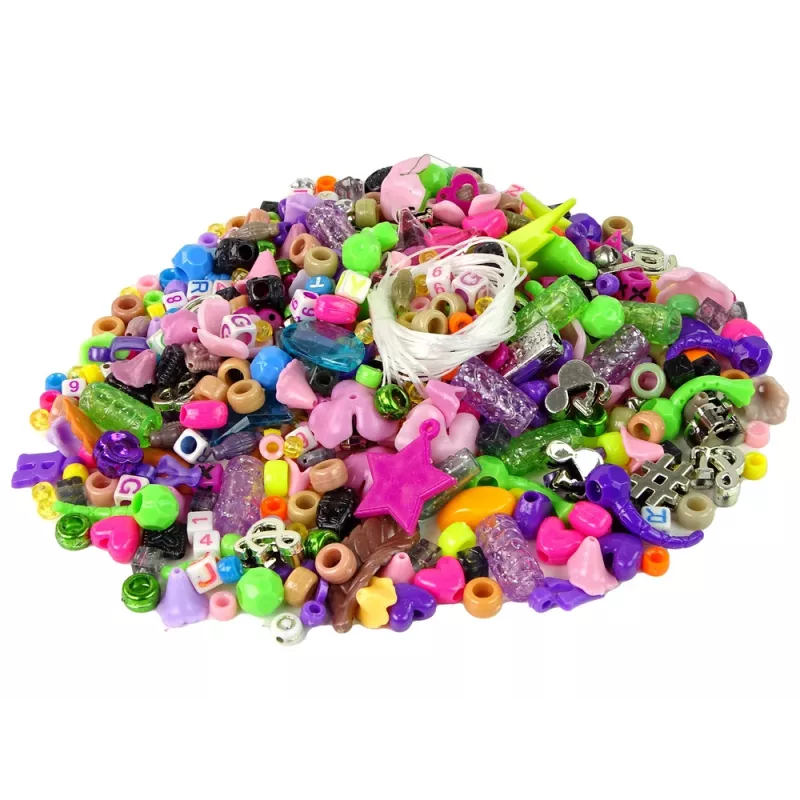 LEAN TOYS Set kleurrijke kralen DIY sieraden
