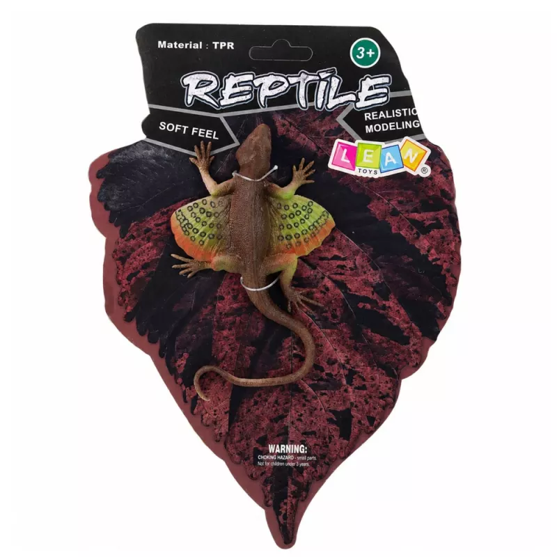 LEAN TOYS Agama Lizard webbed rubberen figuur rekbaar realistisch 13 cm