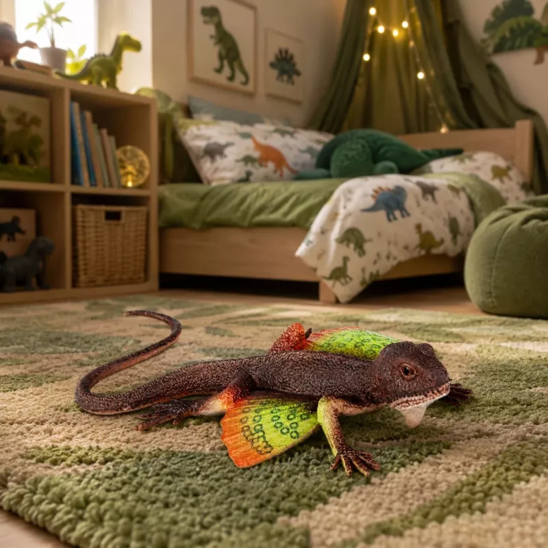 LEAN TOYS Agama Lizard webbed rubberen figuur rekbaar realistisch 13 cm