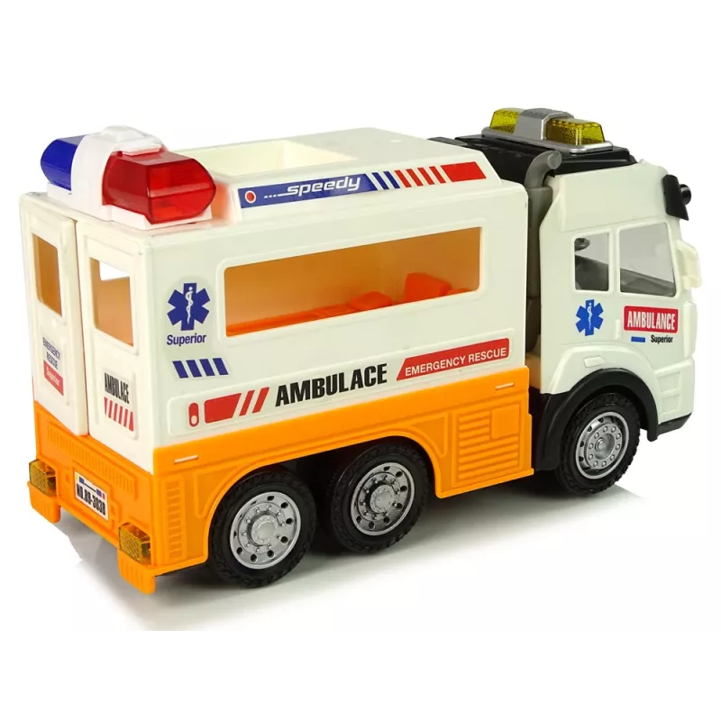 LEAN TOYS Ambulance accuauto met licht en geluid