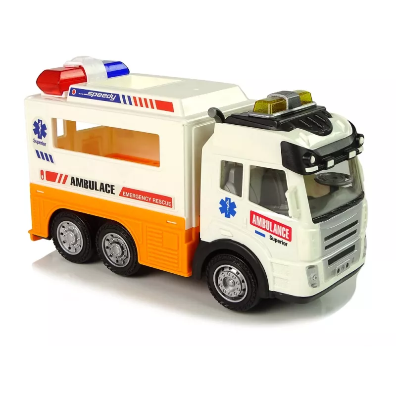 LEAN TOYS Ambulance accuauto met licht en geluid