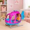 LEAN TOYS Anlily poppenset met grote helikopter, beweegbare rotoren en modepop – paars
