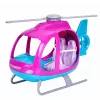 LEAN TOYS Anlily poppenset met grote helikopter, beweegbare rotoren en modepop – paars