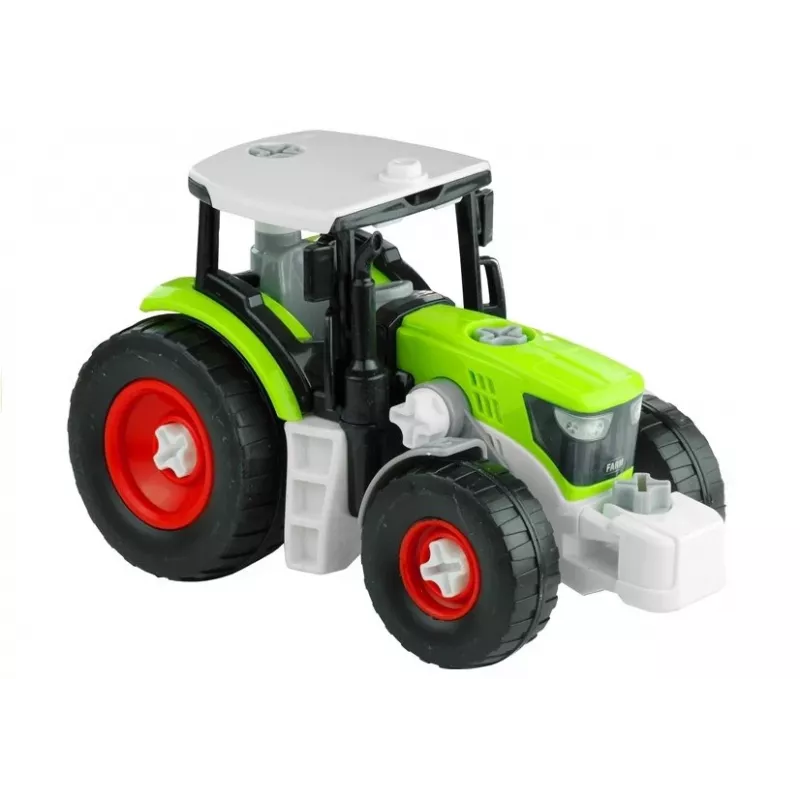 LEAN TOYS montage-tractor met open aanhanger 43 cm