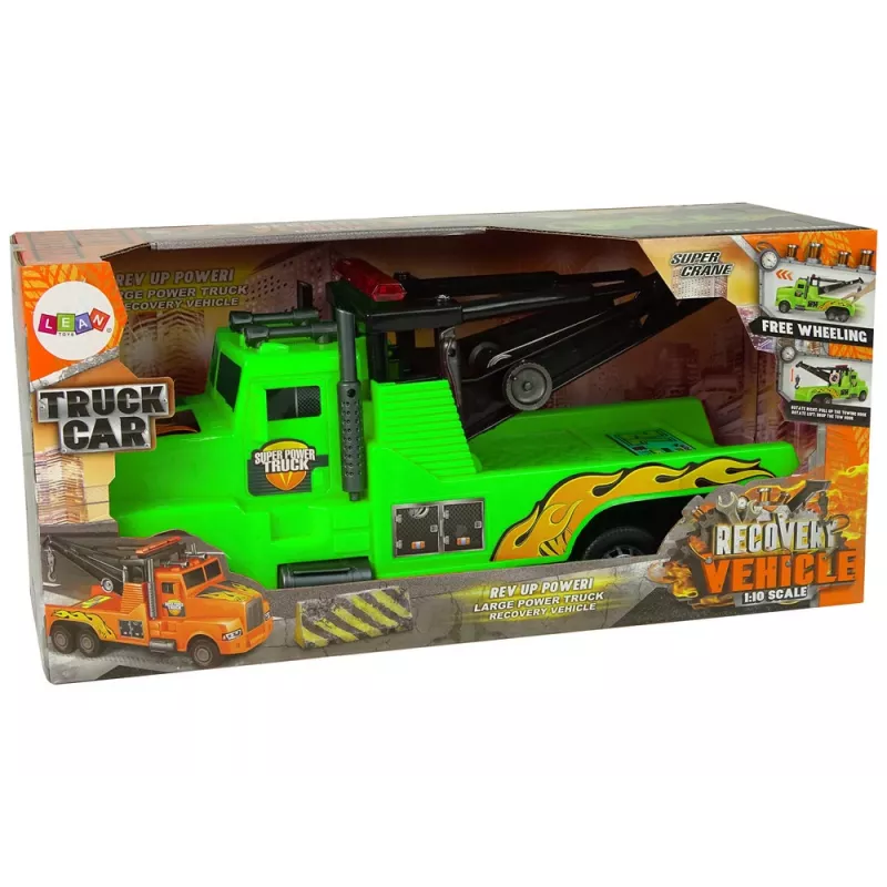 LEAN TOYS auto takelwagen pechhulp 1:10 groen touw