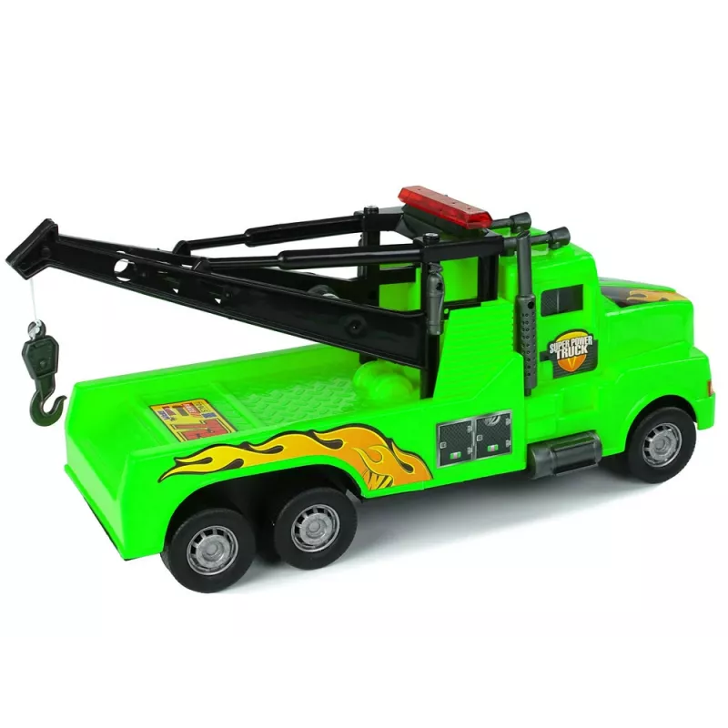 LEAN TOYS auto takelwagen pechhulp 1:10 groen touw