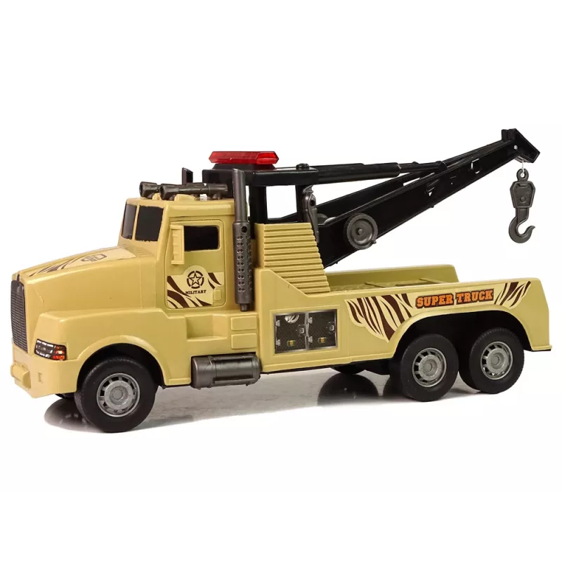 LEAN TOYS auto takelwagen pechhulp 1:10 touw bruin