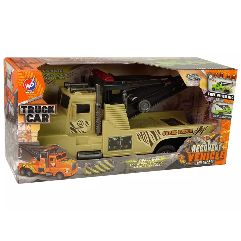 LEAN TOYS auto takelwagen pechhulp 1:10 touw bruin