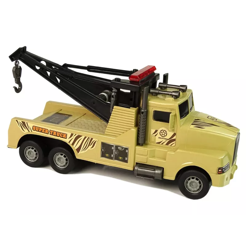 LEAN TOYS auto takelwagen pechhulp 1:10 touw bruin