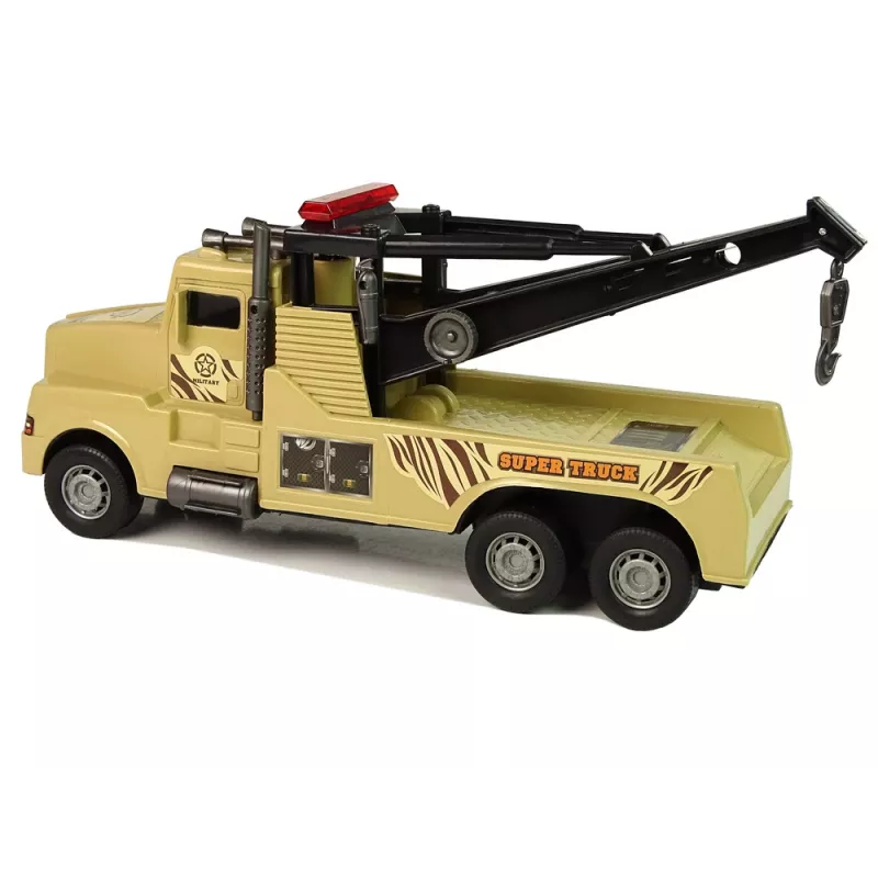 LEAN TOYS auto takelwagen pechhulp 1:10 touw bruin