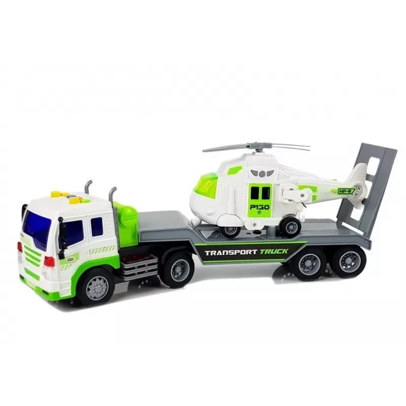 LEAN TOYS auto transporter op batterijen 1:16 met helikopter