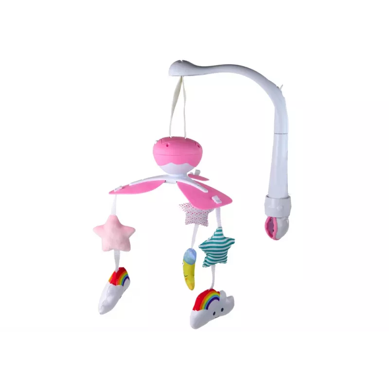 LEAN TOYS babybedmobiel Sky Sound roze