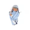 LEAN TOYS babypop 46 cm blauwe fopspeen sterrendeken