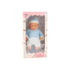 LEAN TOYS babypop 46 cm blauw fopspeen muts sokken