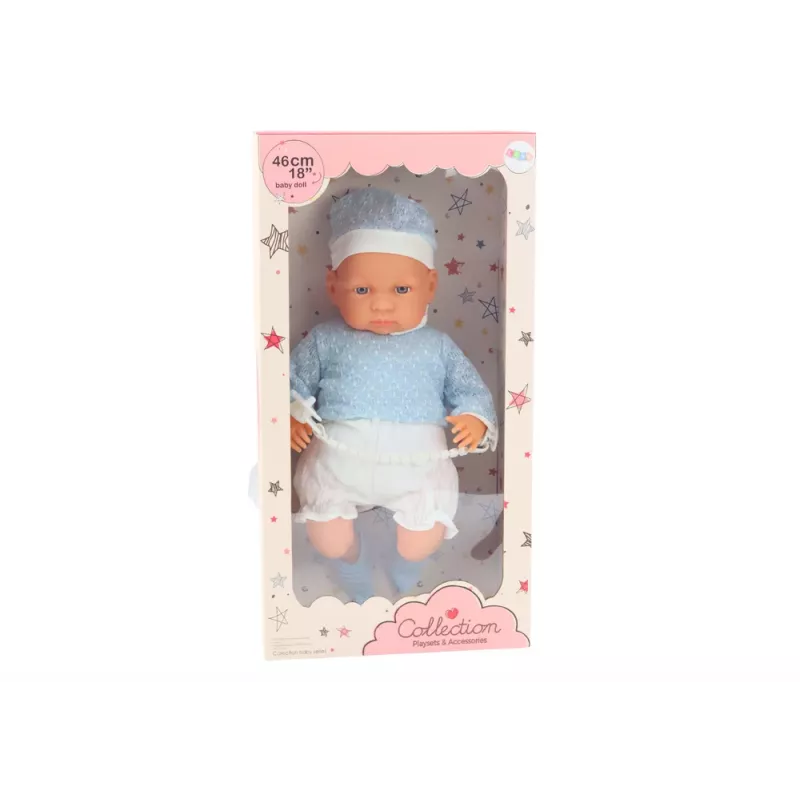 LEAN TOYS babypop 46 cm blauw fopspeen muts sokken