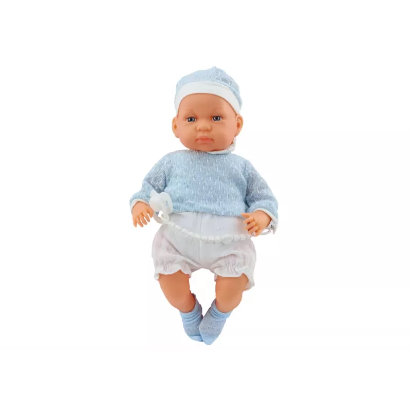LEAN TOYS babypop 46 cm blauw fopspeen muts sokken