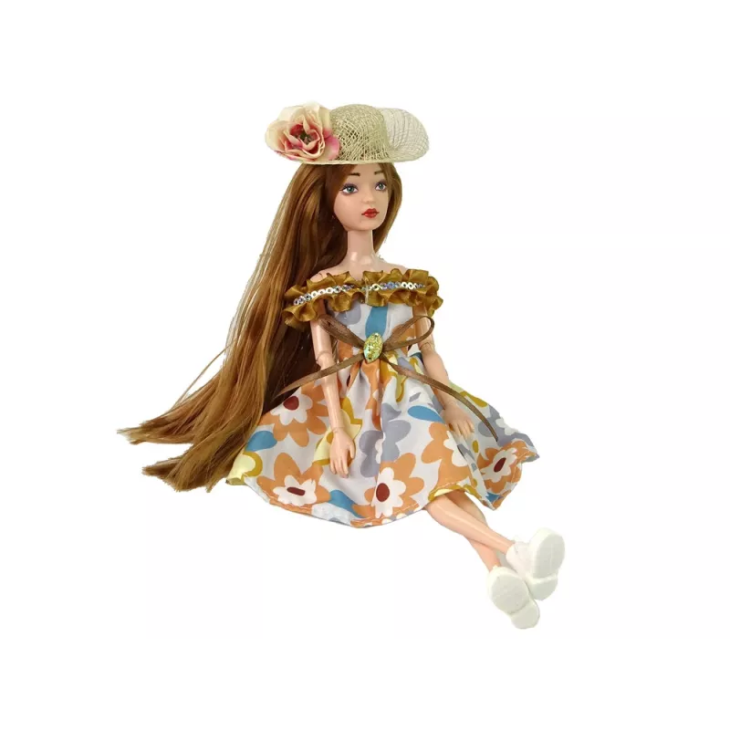 LEAN TOYS Babypop Emily Autumn met rood haar en hoed