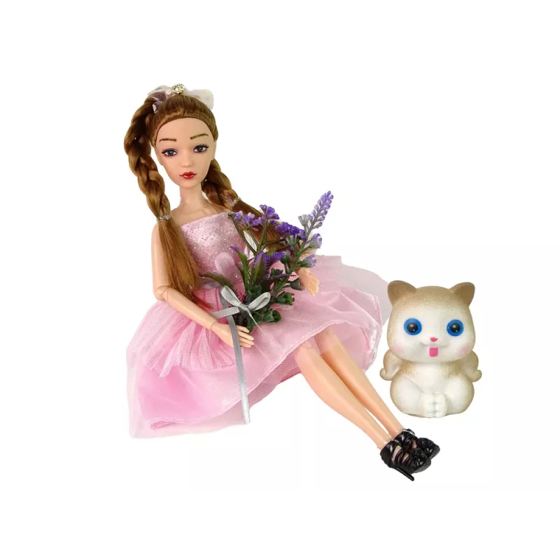 LEAN TOYS Babypop Emily Vlechtjes Kat Bloemen