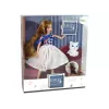 LEAN TOYS Babypop met kat, lang bruin haar