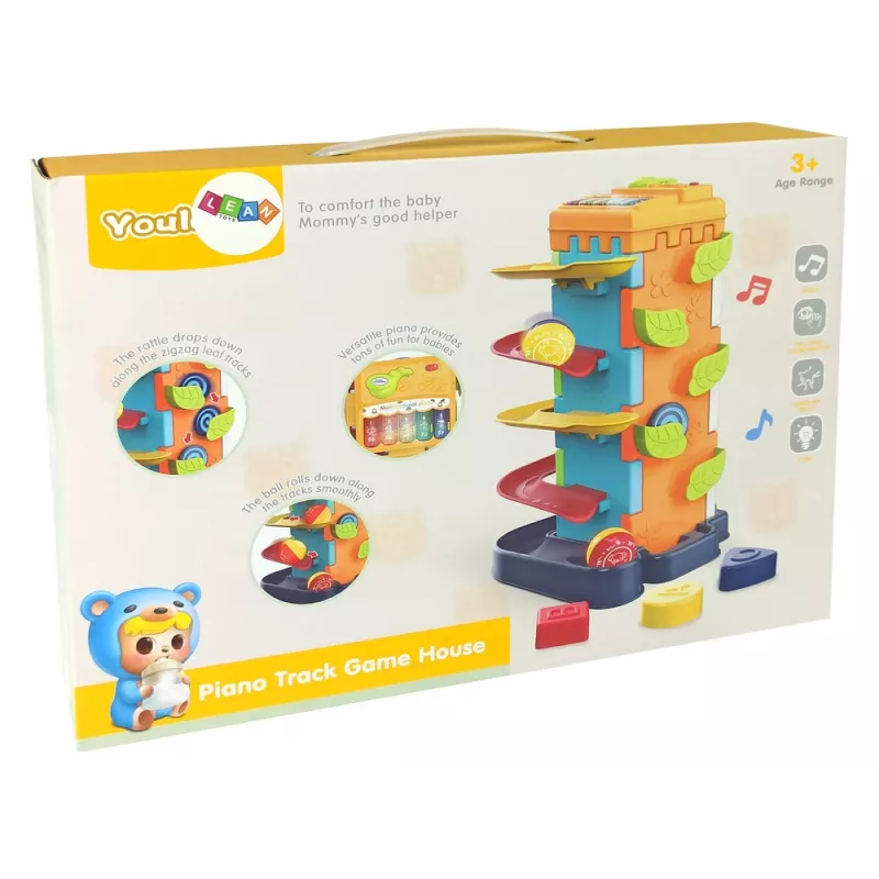 LEAN TOYS ballen glijbaan educatieve blokken sorteerder met piano