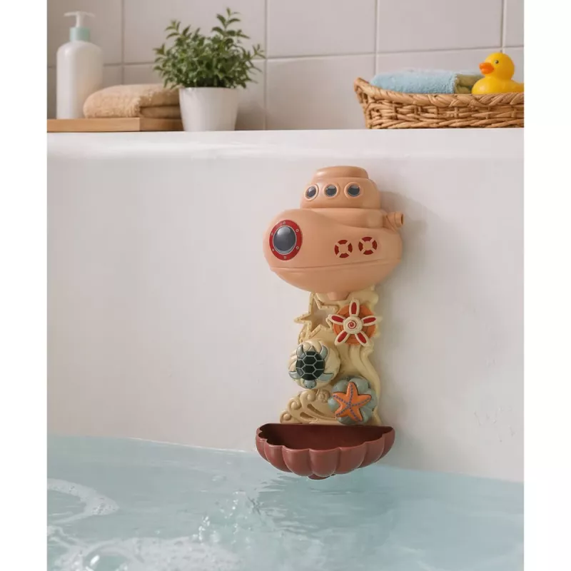 LEAN TOYS Badspeelgoedset: schip, zeedieren, waterval, zuignappen
