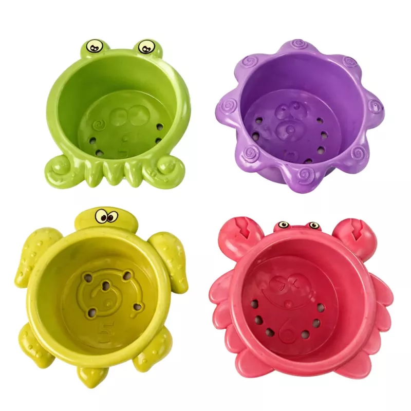 LEAN TOYS Badspeelgoedset: schip, zeedieren, waterval, zuignappen