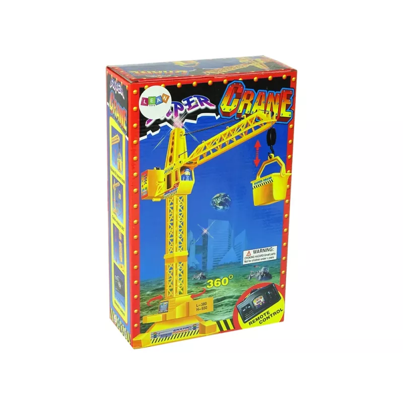 LEAN TOYS accu-aangedreven afstandsbediening hijskraan met bewegende arm
