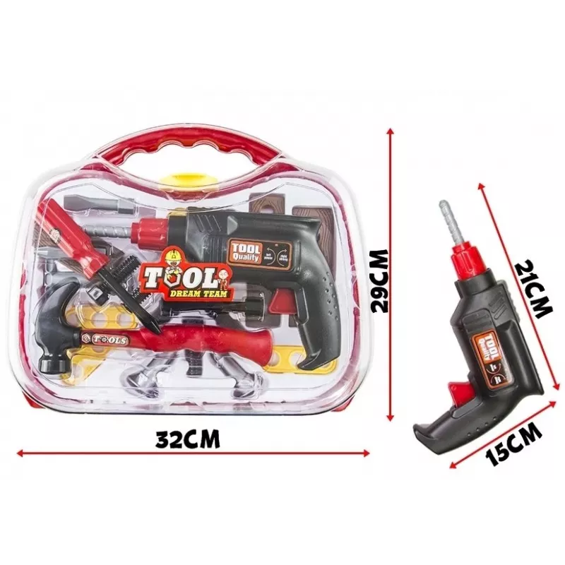 LEAN TOYS Big 22 PCS gereedschapsset kit DIY mechanic in een koffer creatief constructiespeelgoed