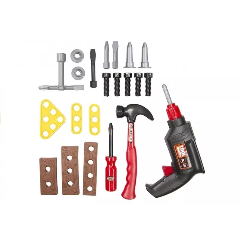 LEAN TOYS Big 22 PCS gereedschapsset kit DIY mechanic in een koffer creatief constructiespeelgoed