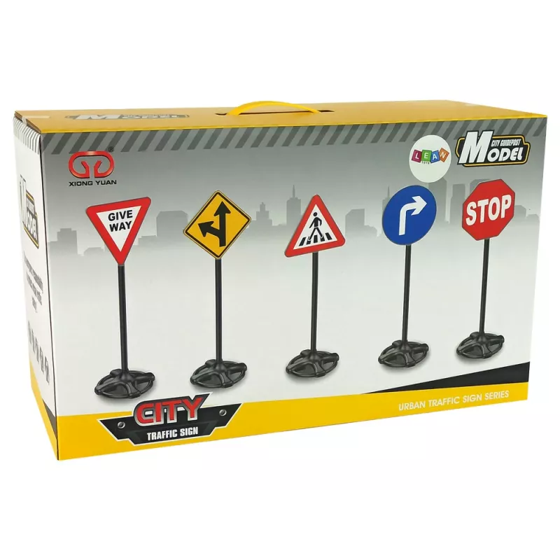 LEAN TOYS grote set educatieve verkeersborden 82 cm