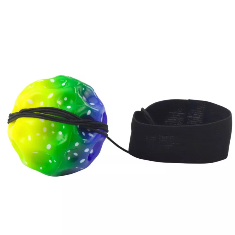 LEAN TOYS springbal met elastiek, sensorisch, met noppen, bont, 6 cm