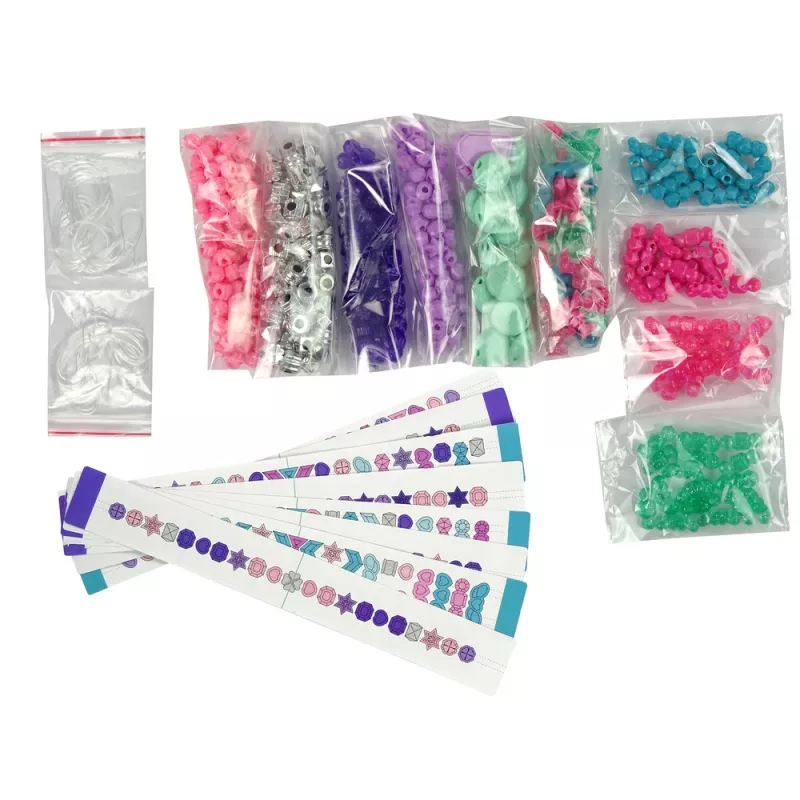 LEAN TOYS Armbandmaakset met kleurrijke kralen en opbergbox
