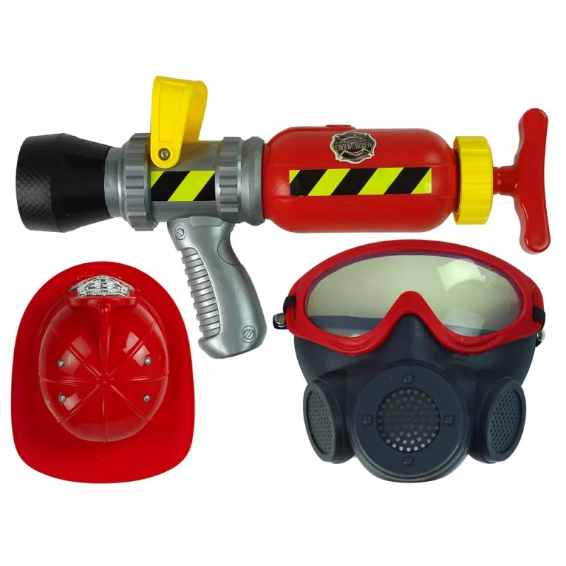 LEAN TOYS brigade set brandblusser watermasker helm rood