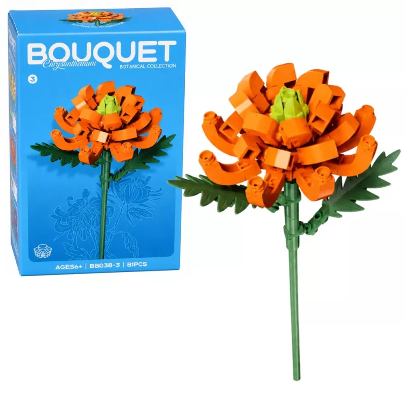 LEAN TOYS bouwstenen enkele bloem met steel bonte mix 71-106 delen