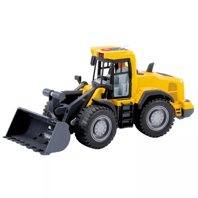 LEAN TOYS bulldozer graafmachine met lichtjes, geluiden en beweegbare schop – geel