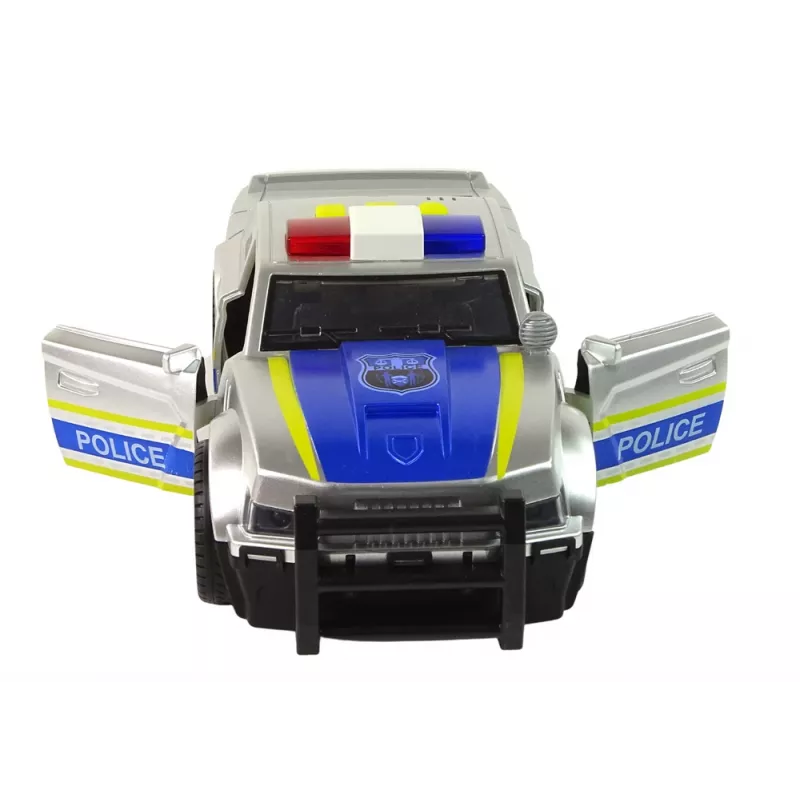 LEAN TOYS Auto politie 1:14 licht geluid zilver